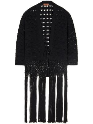 Alanui Love Letter To India fringed cardigan - Black