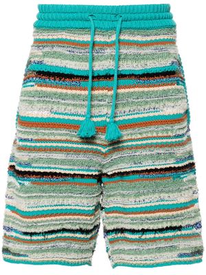 Alanui Madura I chunky-knit shorts - Blue