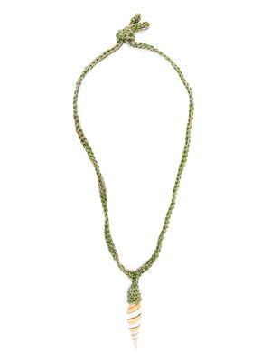 Alanui Mitra shell-pendant necklace - Green