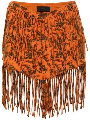 Alanui Monsoon fringed mini skirt - Orange