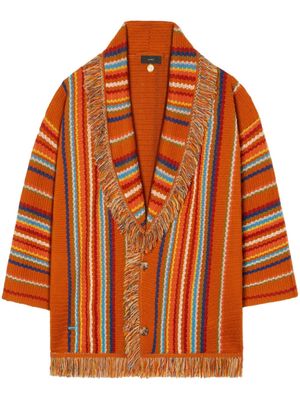 Alanui multi-way stripe knitted cardigan - Orange