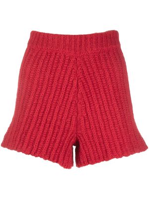 Alanui Northern Skies knitted shorts - Red