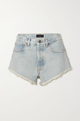 Alanui - Northern Vibes Fringed Crochet-embroidered Denim Shorts - Blue