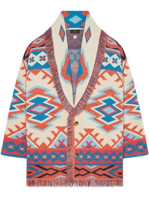 Alanui Oasis geometric-pattern-print cardigan - Neutrals
