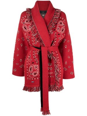 Alanui paisley-pattern cardi-coat - Red