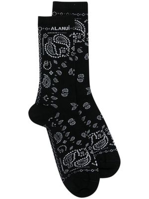 Alanui paisley-print socks - Black