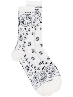 Alanui paisley-print socks - White