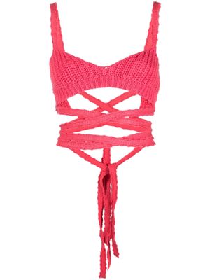 Alanui Palm Springs knitted top - Pink