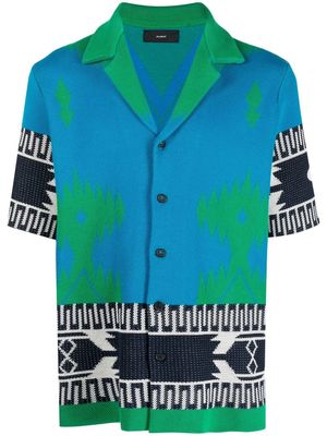 Alanui patterned intarsia-knit shirt - Blue