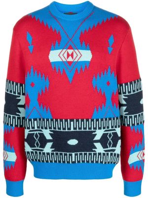 Alanui patterned intarsia-knit sweatshirt - Red
