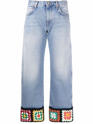 Alanui Positive Vibes wide-leg jeans - Blue