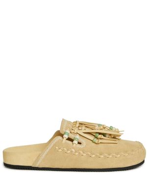 Alanui Salvation fringed slippers - Neutrals