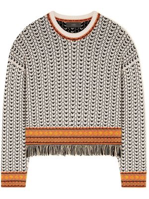 Alanui Scent of Incense fringed knit jumper - Neutrals