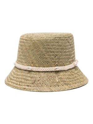 Alanui shell-embellished bucket hat - Neutrals