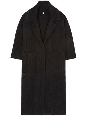 Alanui single-breasted knitted cardi-coat - Black