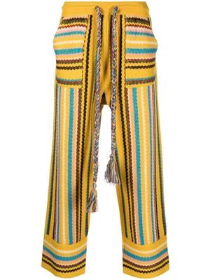 Alanui straight-leg knitted trousers - Yellow