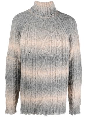 Alanui striped knitted jumper - Grey