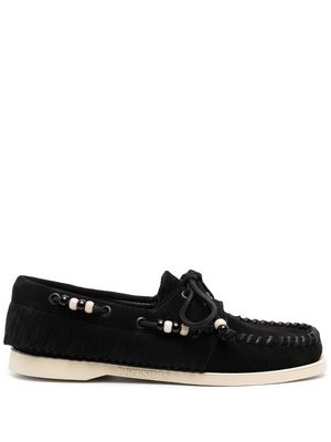 Alanui suede boat shoes - Black