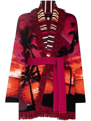 Alanui Sunset on the Sea Icon belted cardigan - Red