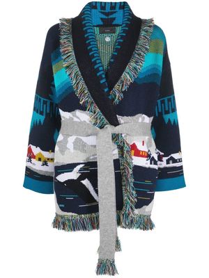 Alanui surf intarsia knit cardi-coat - Multicolour
