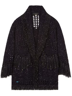 Alanui The Astral speckle-knit cardigan - Black