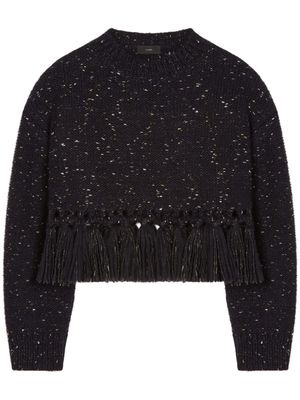 Alanui The Astral tasselled speckle-knit jumper - Blue