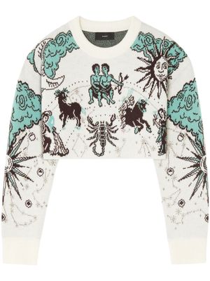 Alanui The Twelve Signs fringed jumper - White