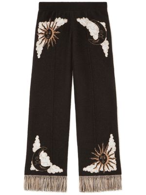 Alanui The Twelve Signs knitted trousers - Black