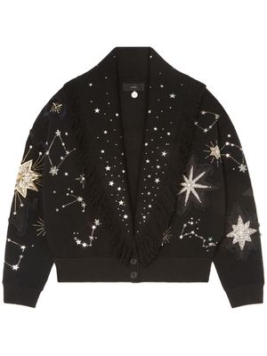 Alanui The Wandering Star embroidered cardi-bomber - Black