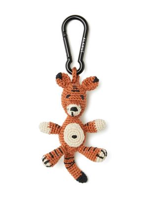 Alanui Tiger crochet key holder - Brown