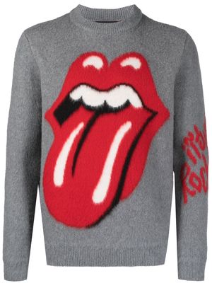 Alanui Tongue & Lips jacquard-knit jumper - Grey