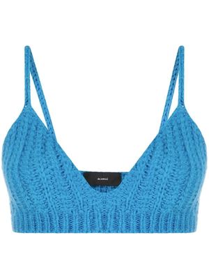 Alanui V-neck knitted bralette - White