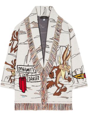 Alanui x Looney Tunes Race To The South jacquard cardigan - White
