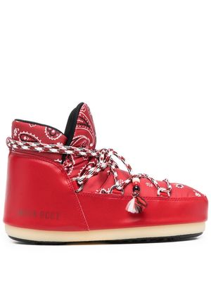 Alanui x Moon Boot bandana-print snow boots - Red