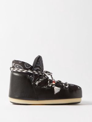 Alanui - X Moonboot Bandana-print Nylon Boots - Womens - Black Multi