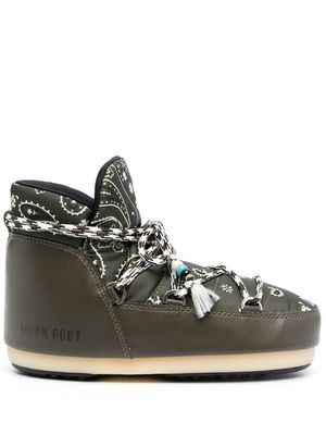Alanui x Moonboot bandana-print snow boots - Green