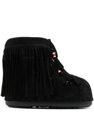 Alanui x Moonboot Icon Low fringed snow boots - Black