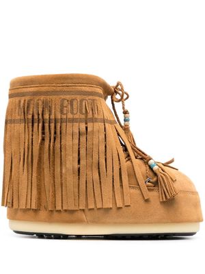 Alanui x Moonboot Icon Low fringed snow boots - Brown