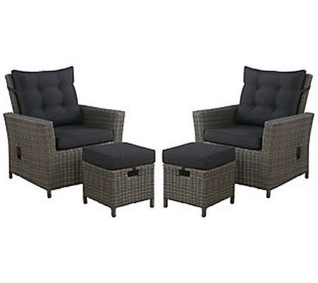 Alaterre Furniture Asti 4-Piece Set with Two Ch airs, Ottomans