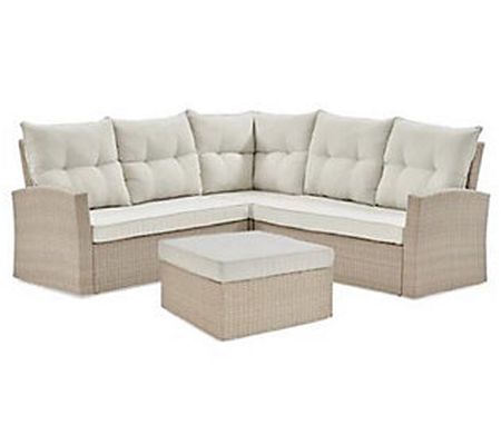 Alaterre Furniture Canaan Double Loveseat with Ottoman