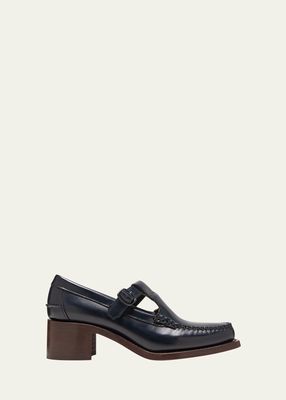Alber Heeled Mary Jane Buckle Loafers