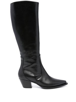 Alberta Ferretti 60mm knee-high leather boots - Black