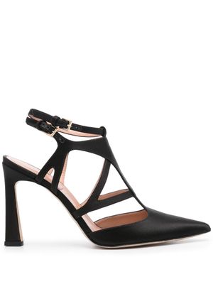 Alberta Ferretti 95mm caged satin pumps - Black