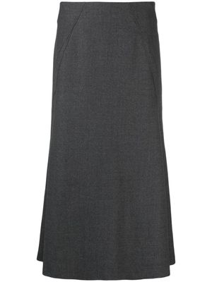 Alberta Ferretti A-line high-waist midi skirt - Grey