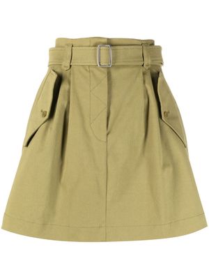 Alberta Ferretti belted-waist cargo-pocket skirt - Green