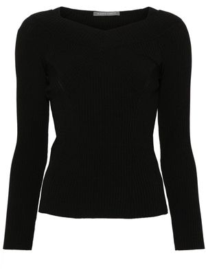Alberta Ferretti boat-neck knitted top - Black