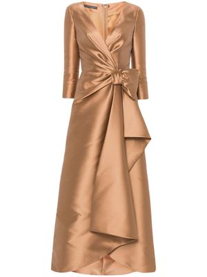 Alberta Ferretti bow-detail maxi dress - Brown