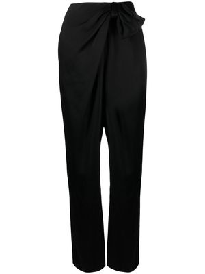 ALBERTA FERRETTI bow-detail tapered trousers - Black
