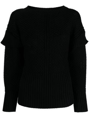 Alberta Ferretti crochet virgin wool jumper - Black