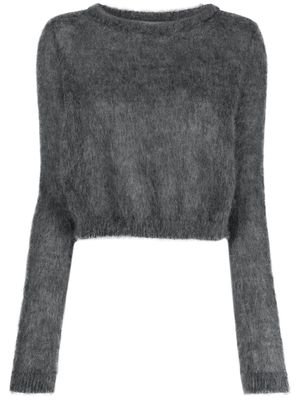 Alberta Ferretti cropped brushed-knit jumper - Grey